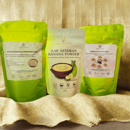 Amudizhai Porridge Mix Combo (Oats Makhana | Raw Banana | Sprouted Ragi)